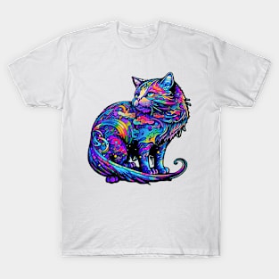 Colorful melting Cat design #3 T-Shirt